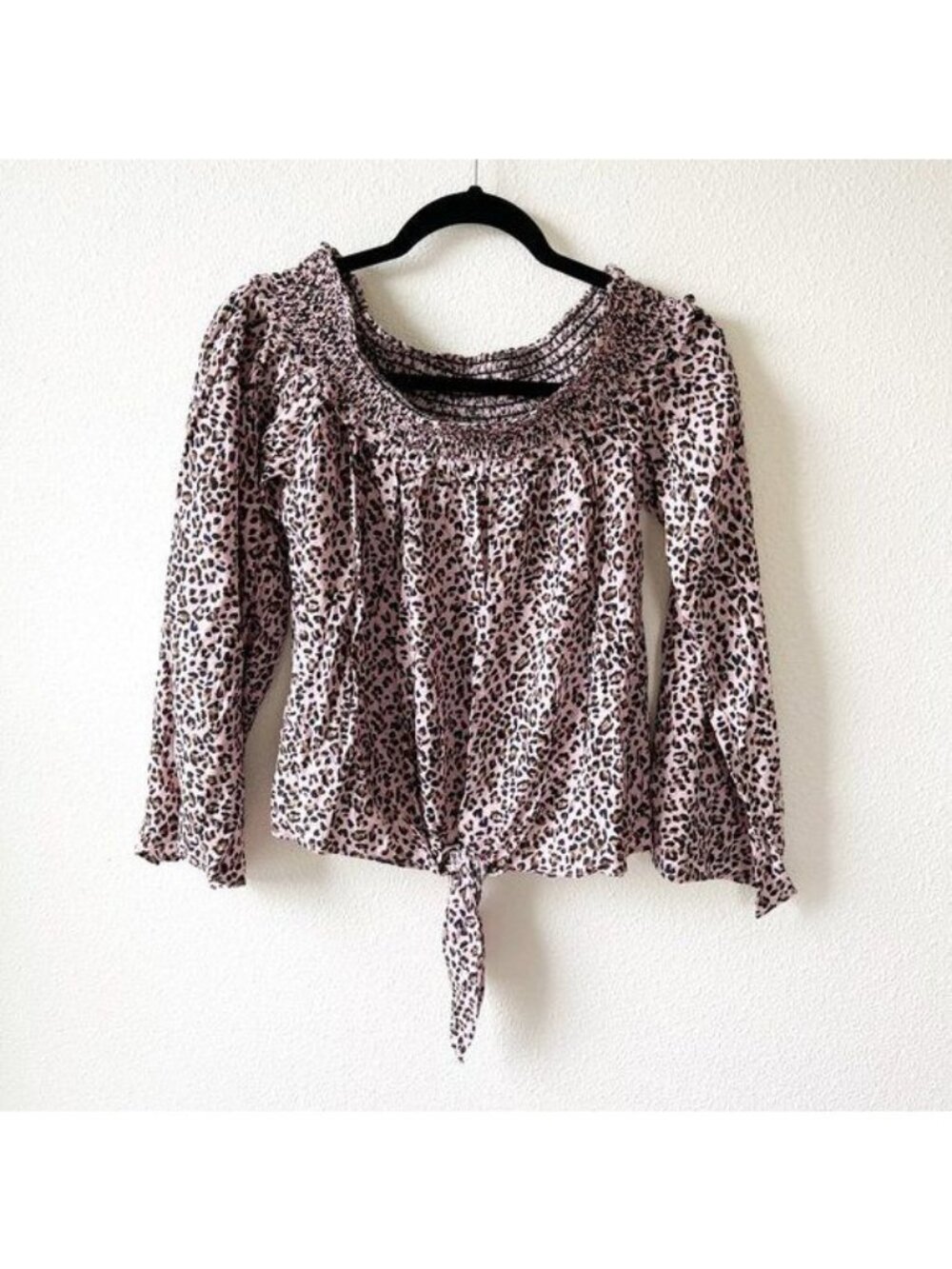 Free People Movement Pink Smocked Off The Shoulder Top Women's Size Large L
